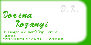 dorina kozanyi business card